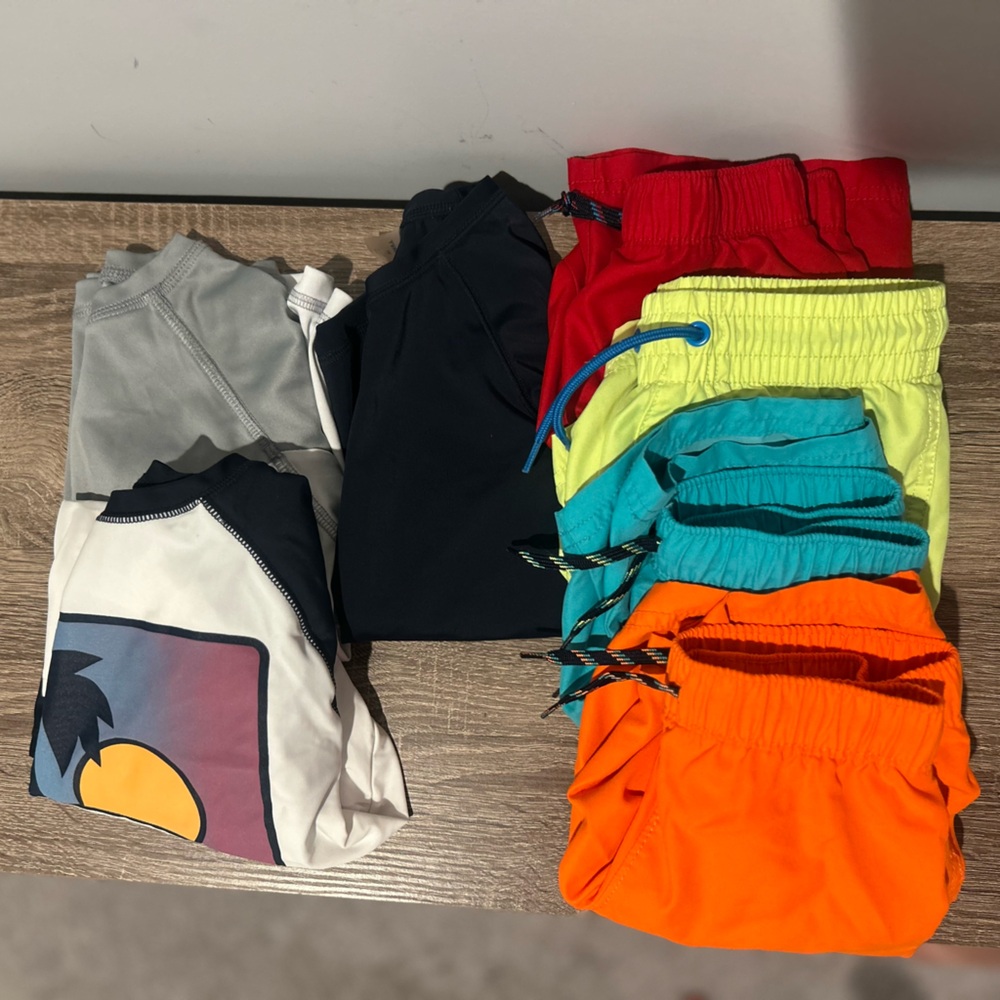 Colorful Swim Shorts & Rashguard Shirts Collection
